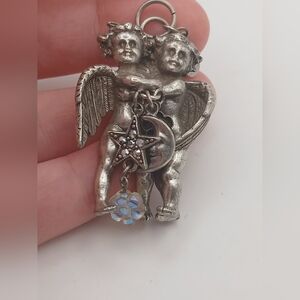 Kirks Folly Chunky Fairycore Cherub Necklace Pendant